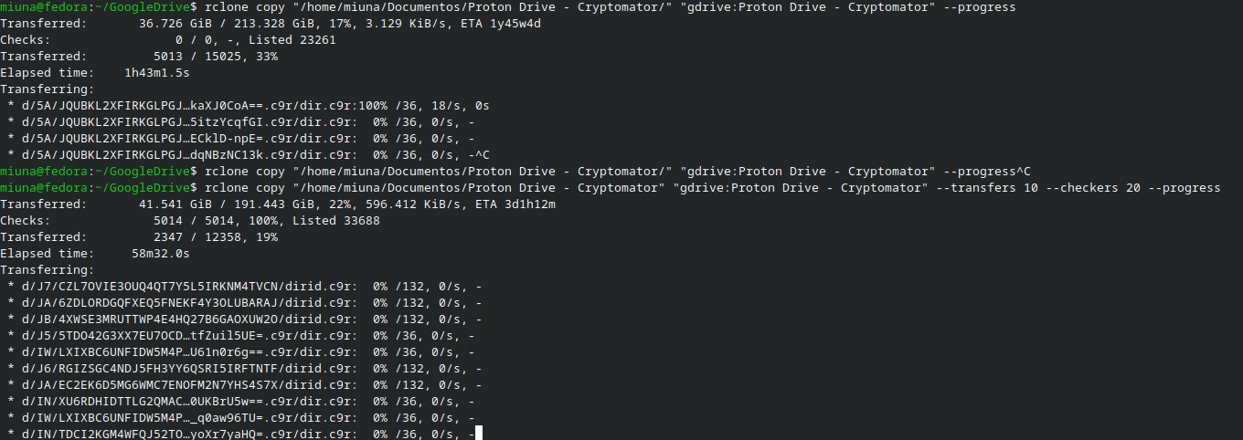 File manager freezing with Google Drive