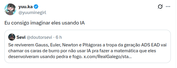 tweet from @yuuminegirl: i can imagine them using ai