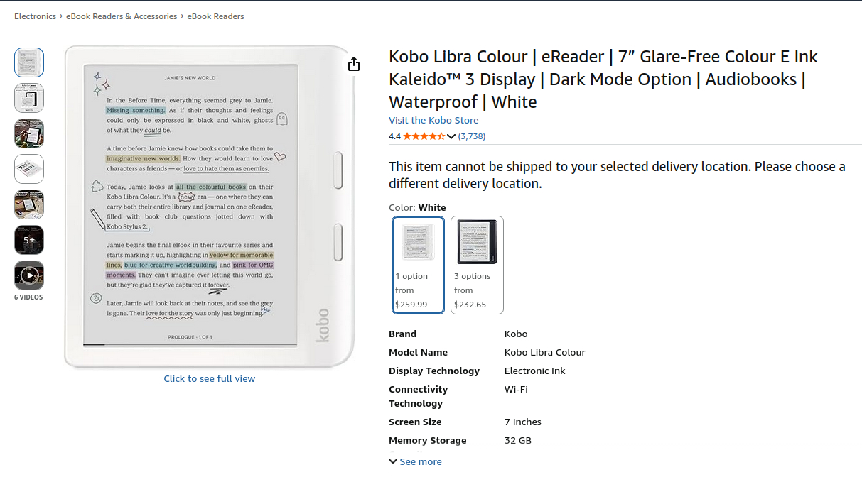 Kobo Libra Color, e-reader with color screen and open format